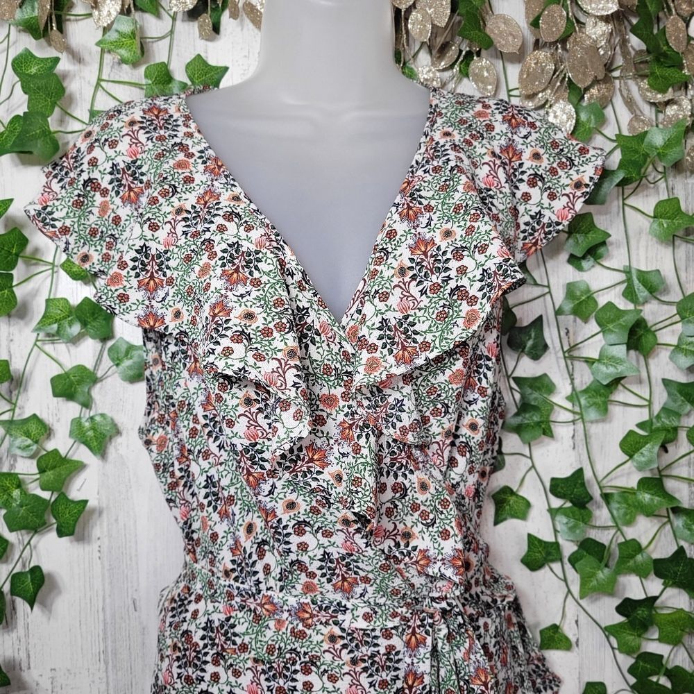 NWT Max Studio Patterned Ruffle Wrap Midi Dress N… - image 7